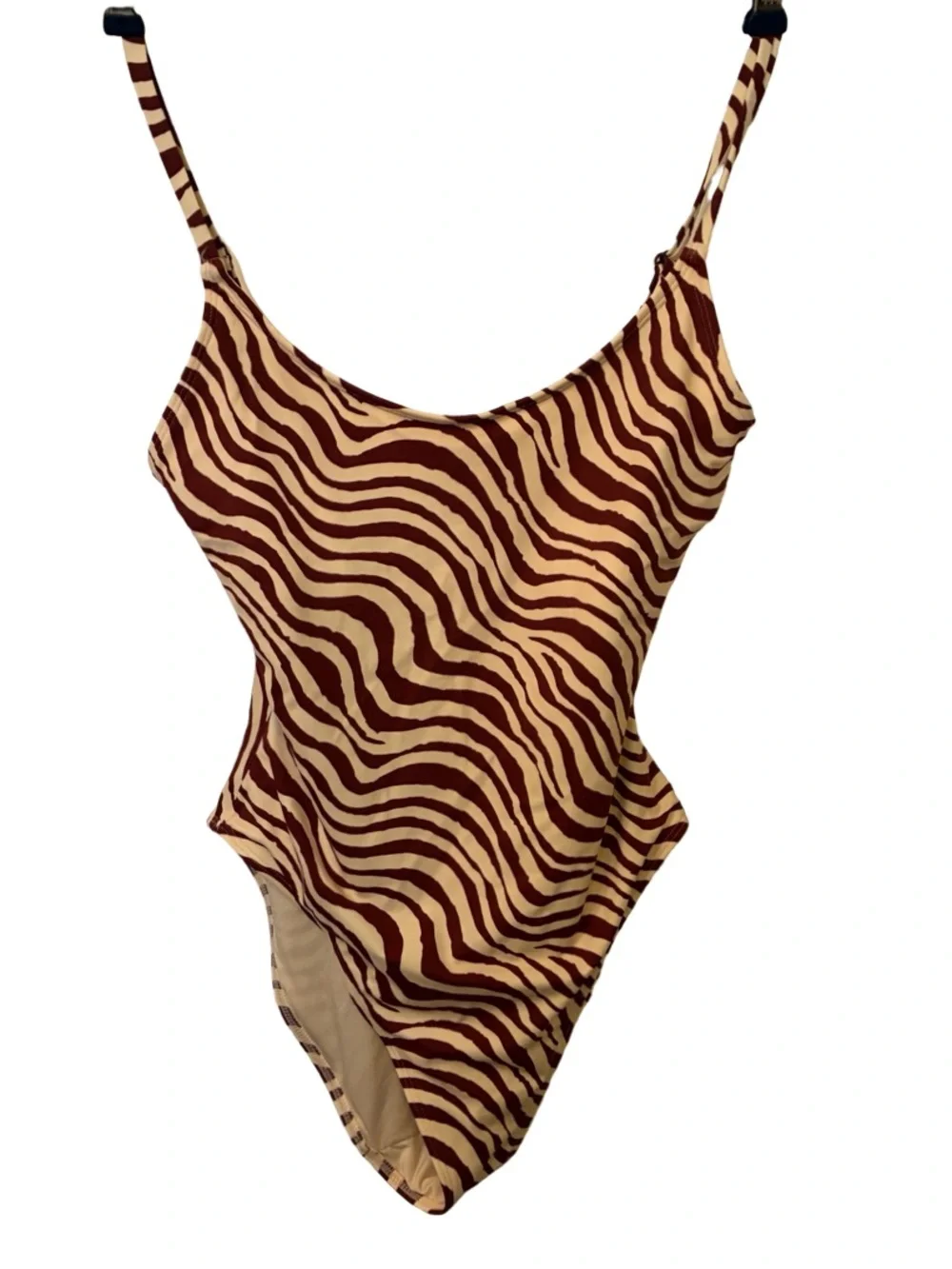 Brown Zebra-Print One-Piece Swimsuit
